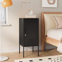 mesa de noche hausjarvi 82x35x35 cm tirador izquierdo - negro encasa
