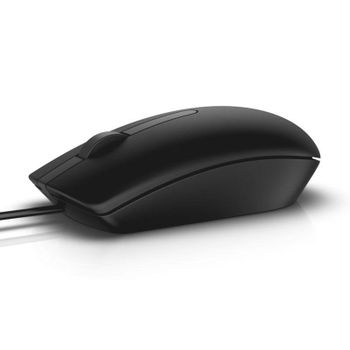 Ratón Dell MS116 Óptico USB 1000 DPI Negro Ambidiestro Cableado