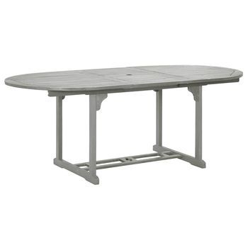 Mesa De Jardín | Mesa De Exterior Madera Maciza De Acacia Gris 200x100x75 Cm