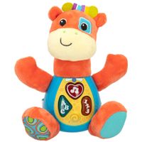 peluche jirafa interactiva que habla en espanol y emite luces 18x85x19 cm naranja