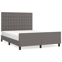 cama de matrimonio  cama de adulto  estructura de cama sin colchon cuero sintetico gris 140x200 cm