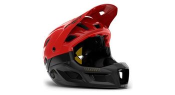 Casco con mentonera desmontable met parachute mcr mips rojo negro