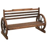 banco de jardin madera maciza de abeto 112 cm vidaxl