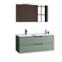 mueble de bano con espejo lavabo izquierda 4 piezas mdf verde salvia