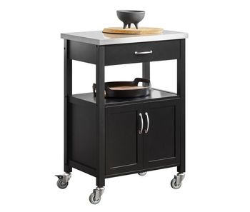 Carrito de servir, estantería de cocina, carrito de cocina móvil, negro fkw22-sch sobuy