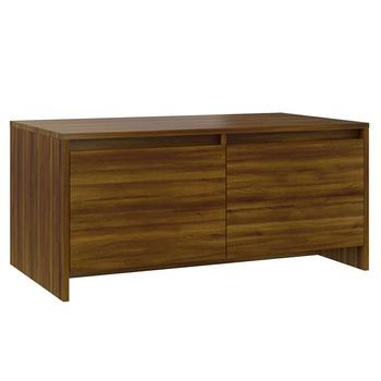 Mesa De Café - Mesa De Centro Madera De Ingeniería Marrón Roble 90x50x41,5 Cm