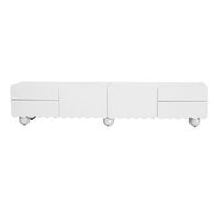 mueble tv blanco de 175 cm con 4 cajones y 2 puertas de contorno ondulado