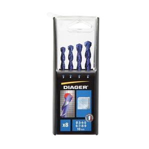 Juego Doble De 8 Brocas Diager Ceramik - Ø 3/4/5/6/7/8/9/10 Mm - 239b