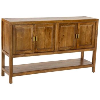 Aparador de madera marrón 4 puertas 150x40x90h cm