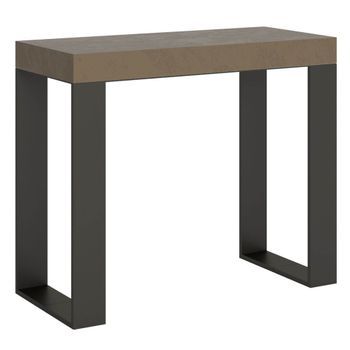 Consola Extensible 90x40/196 Cm Tecno Small Gris Paloma Estructura Antracita