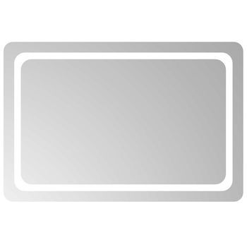 Espejo De Baño Led Transparente 90 X 60 Cm Vidrio Templado Vidaxl
