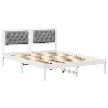 Cama Matrimonial | Cama Para Adulto | Estructura De Cama Con Cabecera Gris Claro 140 X 200 Cm
