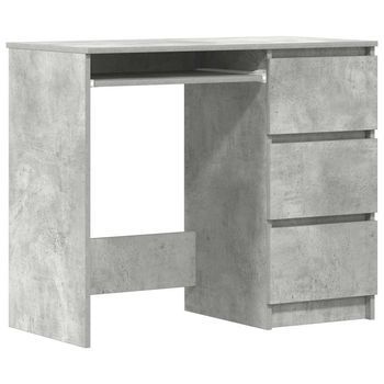 Escritorio De Madera Contrachapada Gris Hormigón 90x45x76 Cm