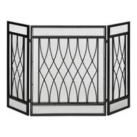 homcom salvachispas plegable pantalla protectora de chimenea 3 paneles con bisagras y estructura de metal decorativa 126x3x80 cm negro   aosom espana