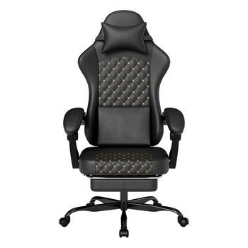 Silla Gaming Ergonómica W3298 Masaje Reposapiés, Soportar Hasta 150kg, Cuero Pvc