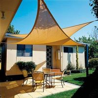 toldo vela sombra jardin triangular 5x5x5 metros beige - neoferr