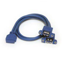 Cable Extensor 50cm 2 Puertos USB 3.0 para Montaje en Panel conexiÃ³n a Placa Base - Hembra USB A