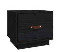 vidaxl mesita de noche madera maciza de pino negro 40x34x35 cm