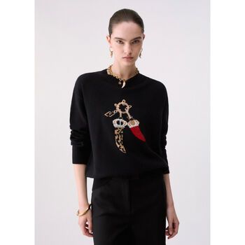 Liu Jo Jersey Punto jacquard en lana con charm para mujer