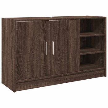 Mueble De Almacenaje | Mueble De Lavabo Madera De Ingeniería Roble Marrón 90x29x55 Cm
