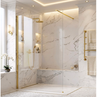 pared de la ducha rea flexi transparent gold 130