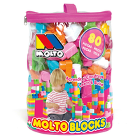 molto - bolsa construccion molto rosa con 80 piezas 13461