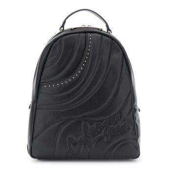 mochila con relleno y acolchado de ondas black