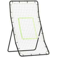 homcom rebotador de pelota beisbol futbol red de rebote rebounder objetivo ajustable acero y pe 90x80x140cm negro   aosom espana