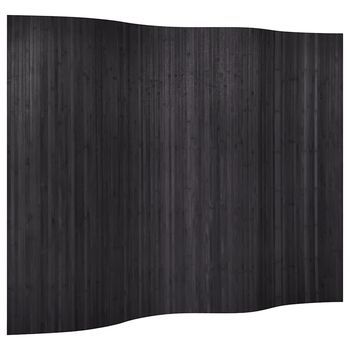 Biombo Divisor De Bambú Gris Ancho 250 Cm Alto 165 Cm Vidaxl
