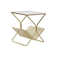 revistero metal espejo 45x45x55 dorado