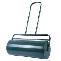 costway rodillo en acero rellenable con agua y arena con empunadura en u ideal para cesped nivelado y liso verde 114 x 60 x 32 cm