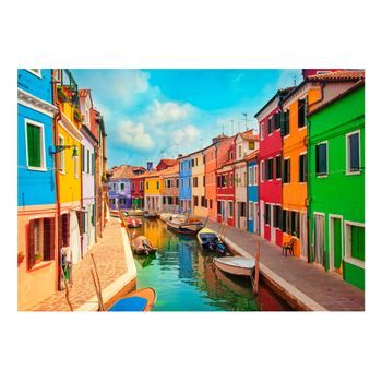 Papel Pintado 3d - Colorful Canal In Burano (350x245 Cm)