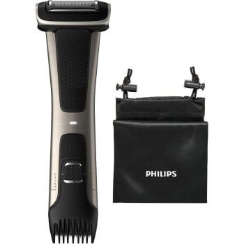 Bodygroom Phillips Series 7000 BG7025/15, Uso en Seco y Mojado, Cabezales pivotante 4D, Cuchillas Autoafilables