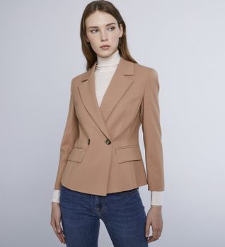 Marella para mujer. 2423046101200 Americana Tema marrón (38), Casual, Fiesta, Clásico, Poliéster