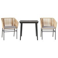 juego de comedor jardin 3 uds cojines ratan sintetico marron cfw111448