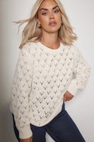 yours jersey marfil de punto de rombos con calados mujer curvy y tallas grandes yours