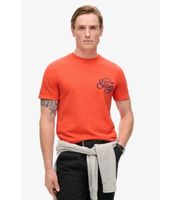 superdry para hombre m1012024a camiseta copper label chest graphic naranja m casual algodon manga corta