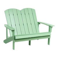 banco de exterior 2 plazas muebles de jardin de madera plastica tradicional verde claro adirondack