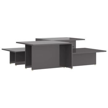 Mesa De Centro 2 Pzas Madera Contrachapada Gris 111,5x50x33cm Vidaxl