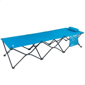 Cama Camping Plegable Aktive con Cojín Acolchado 178x65x36 Cm, Azul Marino