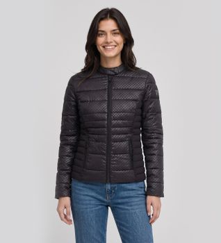 Guess para mujer. W6YL16W2891 Chaqueta Vona Relieve Negro (M), Casual, Poliéster