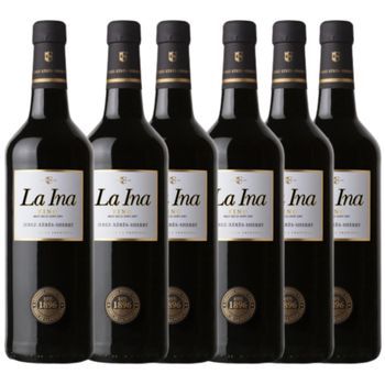 Bodega Lustau - Fino La Ina Seco - Vino Blanco Seco Crianza - Pack 6 Botellas 75 Cl - 13% Vol.