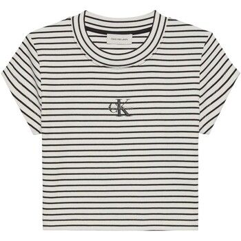 Calvin Klein Jeans Camiseta Striped Monologo Bab para mujer