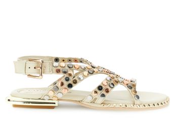 sandalias asimétricas de piel con tachuelas multicolor bone 38