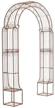 Arco de flores en estilo rústico en metal marrón antiguo
