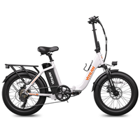 bicicleta electrica plegable vitilan u3 - 48 v 13 ah - cuadro bajo blanco