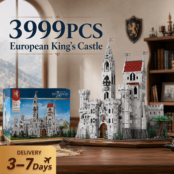 Set de Bloques de Construcción del Castillo del Rey, 3999 Piezas, Estilo Medieval Europeo, Modelo de Arquitectura Modular, Ladrillos de Ensamblaje, Adorno para el Hogar, Juguetes Creativos, Regalos
