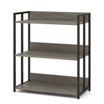 Costway Estantería Industrial de 3 Niveles con Dispositivo Antivuelco Estantes Ajustables y Marco de Metal para Cocina 70 x 35 x 81 cm