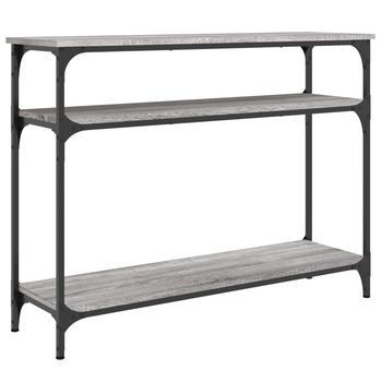 Mesa Consola | Mesa De Entrada | Mesa Auxiliar Madera De Ingeniería Gris Sonoma 100x29x75 Cm