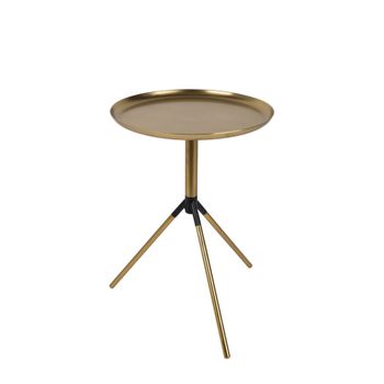 Mesa auxiliar de metal dorado